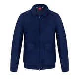 CHAMARRA CORTA DE LANA AZUL CON CUELLO DESMONTABLE DE ECO-FUR AZUL