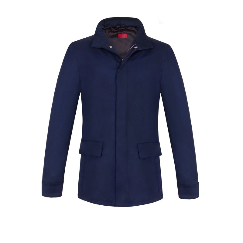 CAZADORA "VOYAGER" EN LANA HIGH PERFORMANCE COLOR AZUL