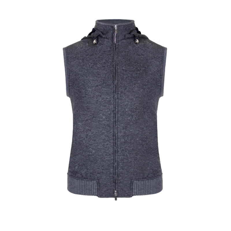 CHALECO SOLITO EN CASHMERE JERSEY COLOR GRIS OXFORD