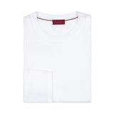 PLAYERA DE ALGODÓN CUELLO REDONDO MANGA LARGA BLANCA