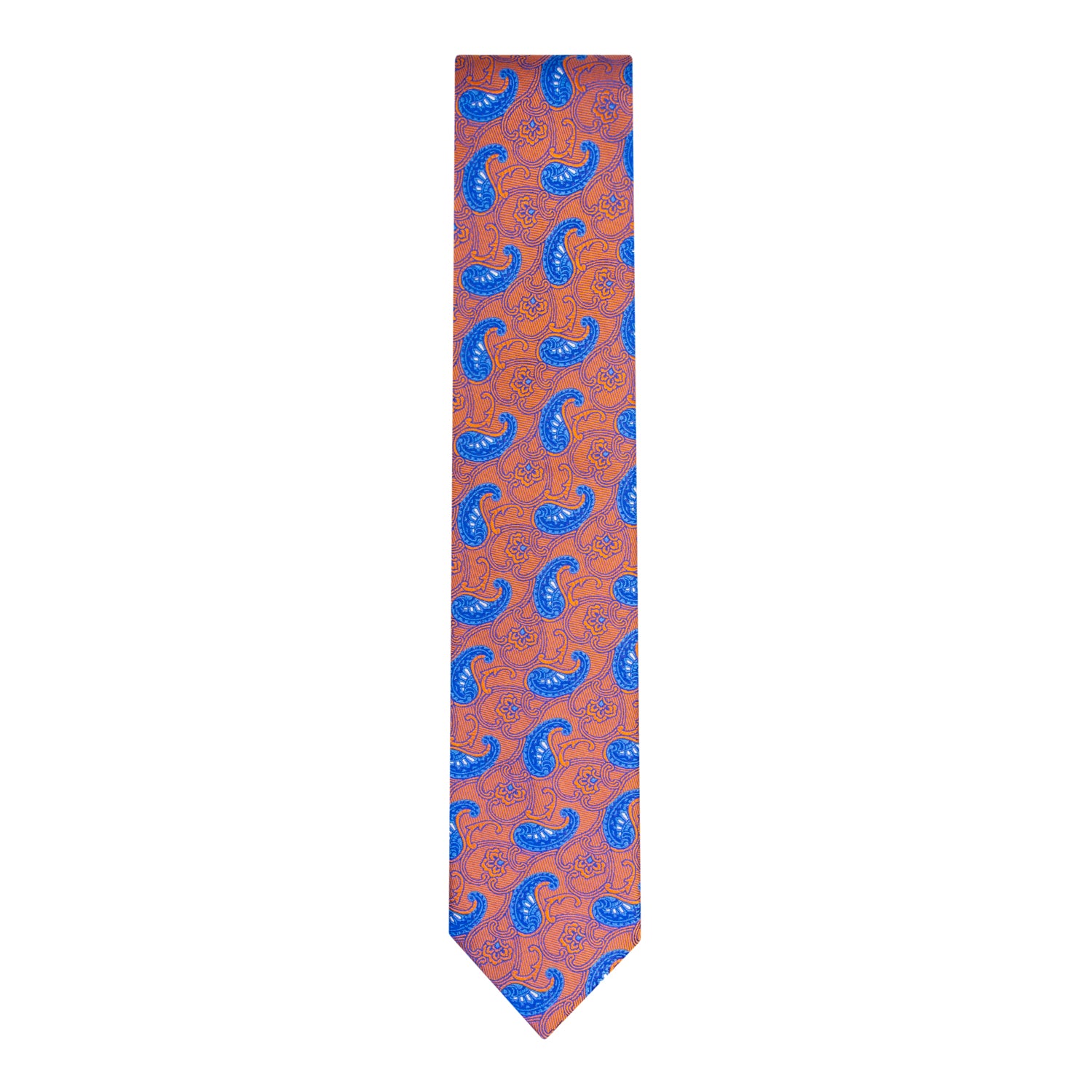 CORBATA SOLITO NARANJA CON AMIBAS AZUL