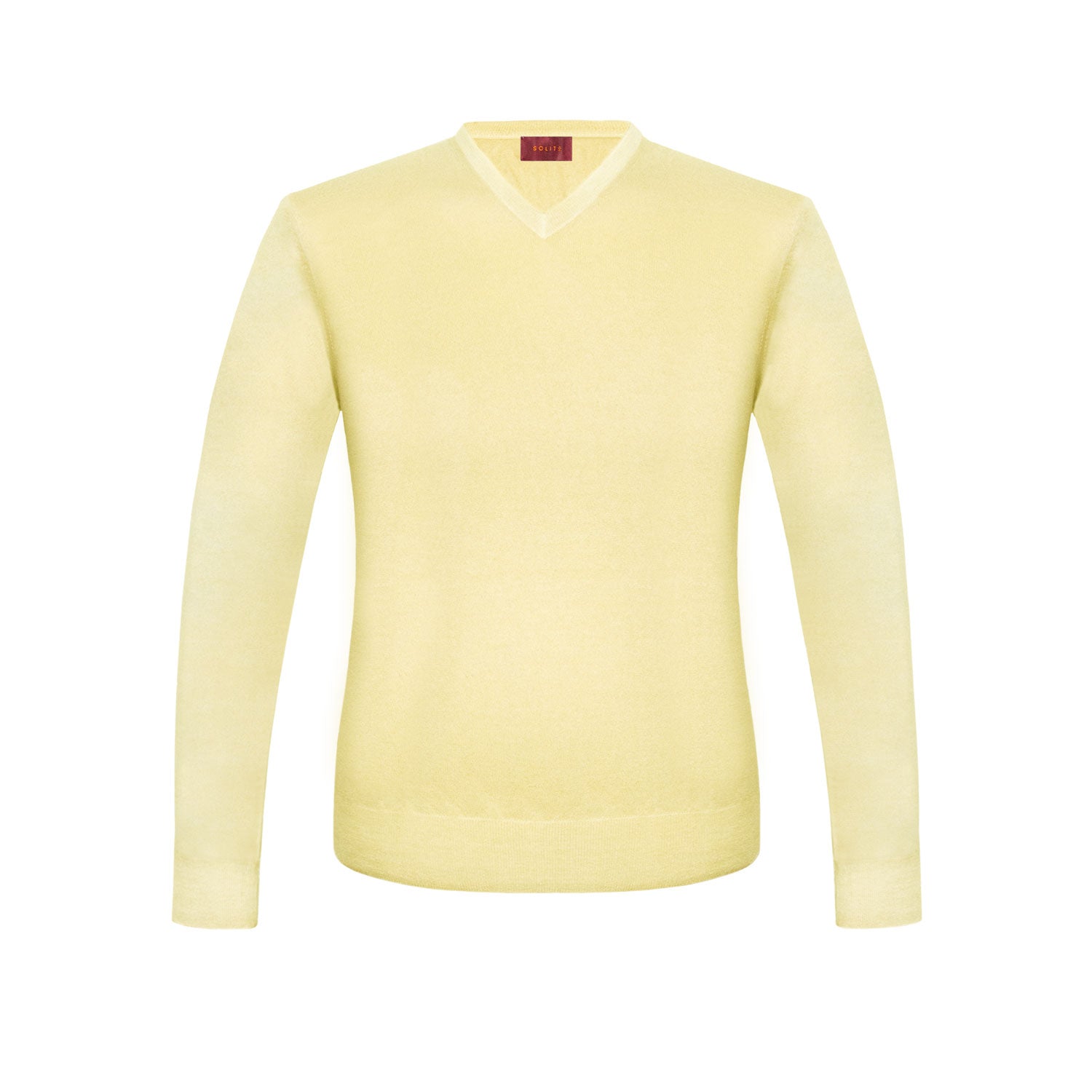SUETER CUELLO V DE CASHMERE COLOR AMARILLO