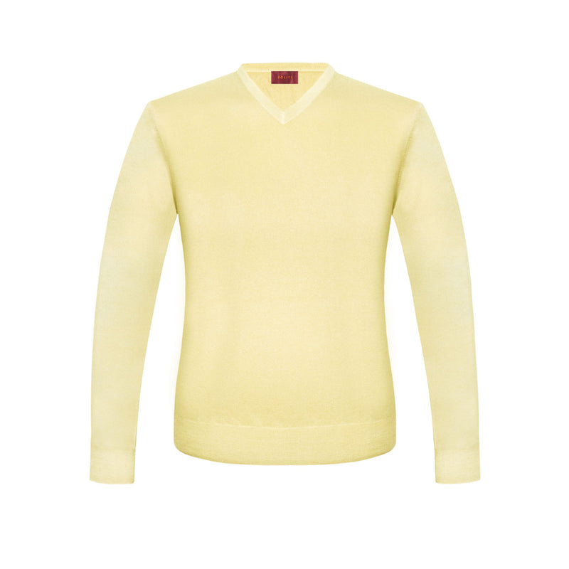 SUETER CUELLO V DE CASHMERE COLOR AMARILLO
