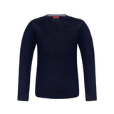 SUETER CUELLO CIRCULAR DE LANA Y SEDA COLOR AZUL GRIS
