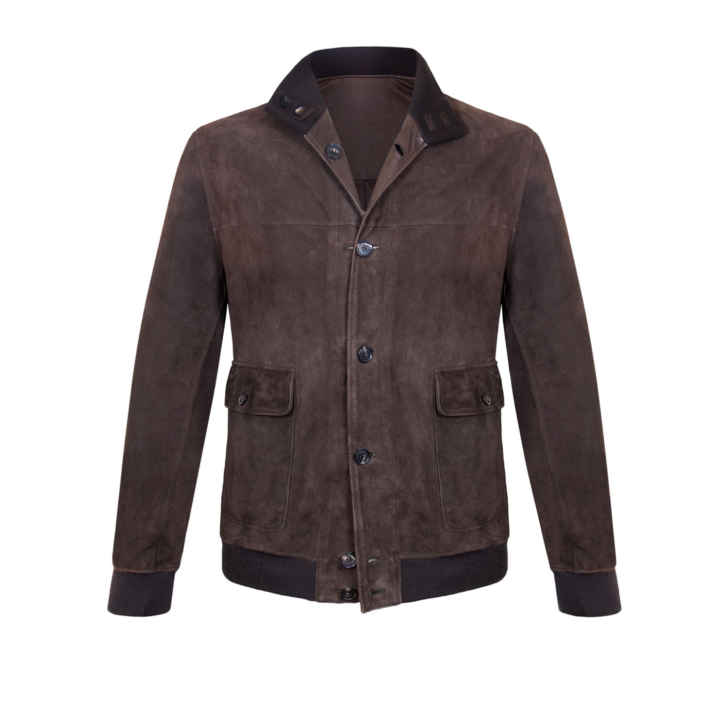 CHAMARRA CORTA DE GAMUZA REVERSIBLE CAFÉ