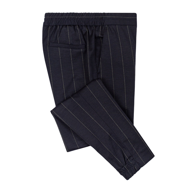 PANTALÓN "ULTRALIGERO" STRETCH EN AZUL CON RAYA DE GIS GRIS