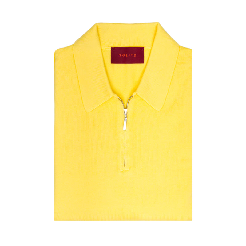 POLO ZIP MANGA CORTA EN COLOR AMARILLO