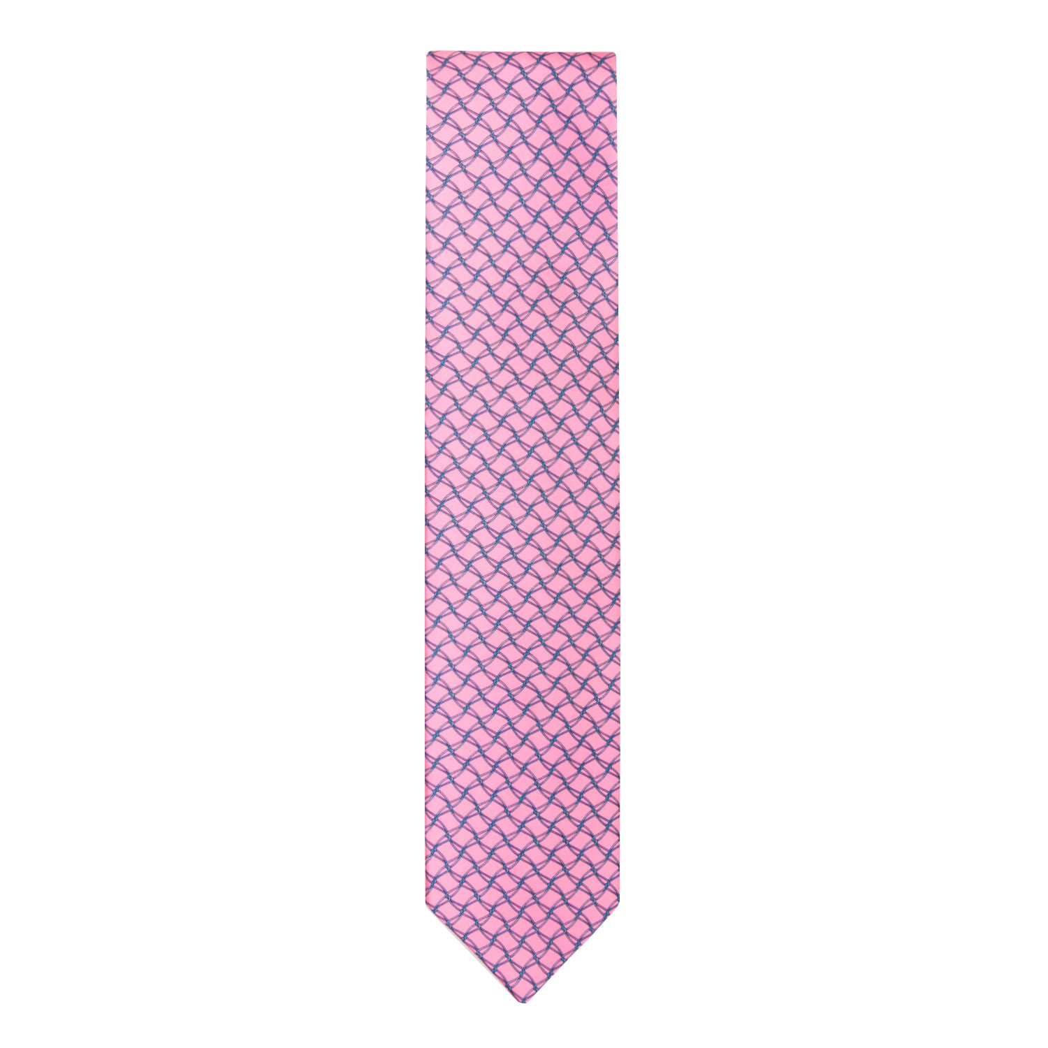 CORBATA EN SET CON PAÑUELO DE SEDA CON DIBUJO DE RED ROSA EN TURQUESA