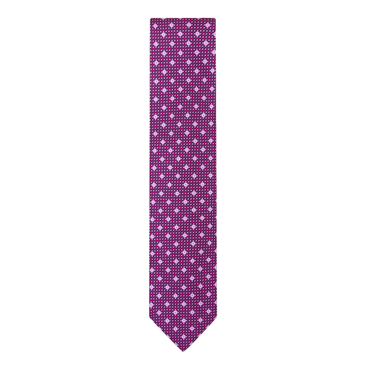 CORBATA EN SET CON PAÑUELO DE SEDA CON PUNTOS EN COLOR MORADO