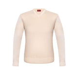 SUETER CUELLO V DE CASHMERE COLOR ARENA