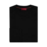 PLAYERA DE ALGODÓN CUELLO REDONDO MANGA LARGA NEGRA