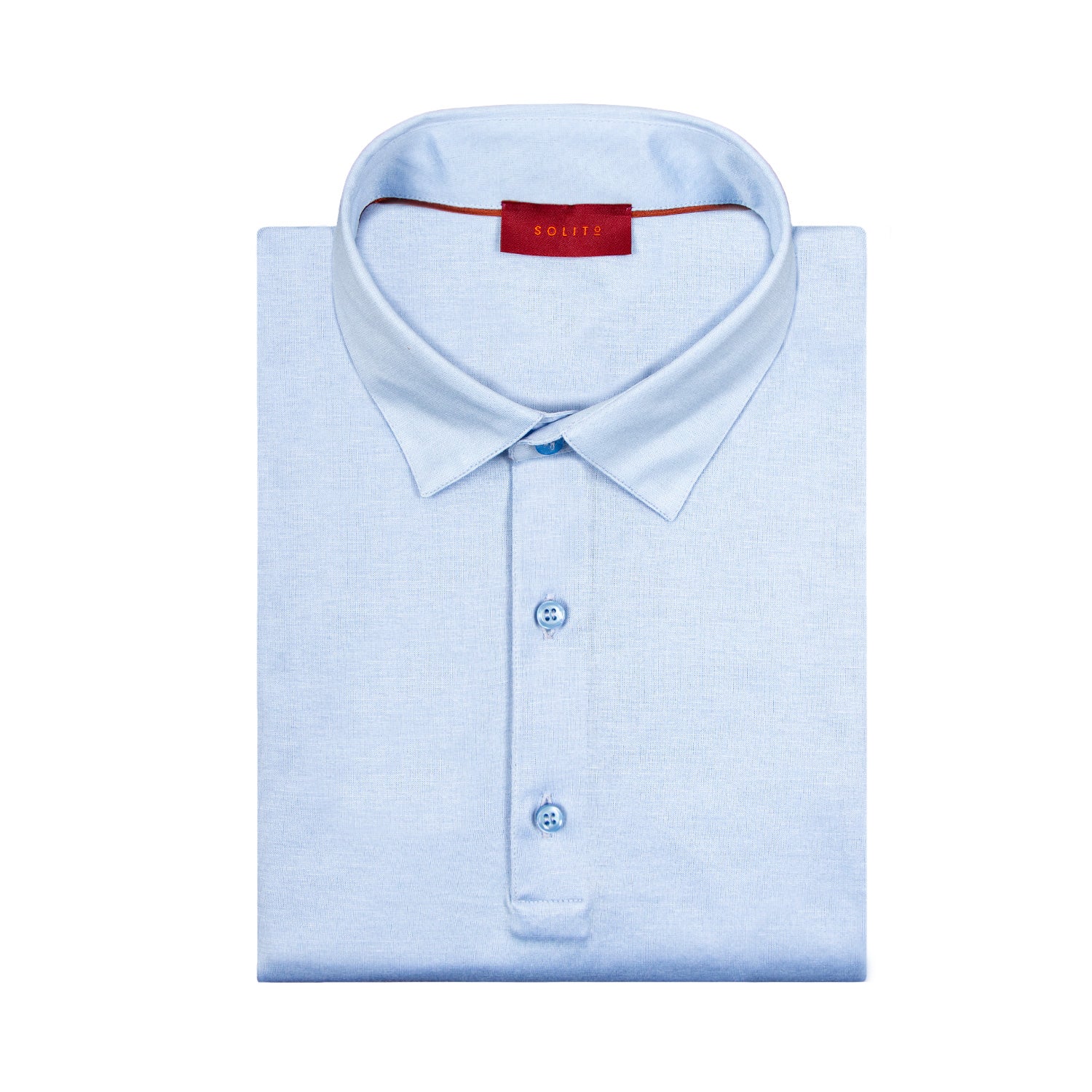 PLAYERA POLO DE BOTONES MANGA LARGA EN 100% ALGODÓN COLOR AZUL CIELO