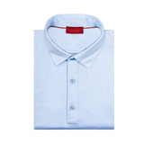 PLAYERA POLO DE BOTONES MANGA LARGA EN 100% ALGODÓN COLOR AZUL CIELO