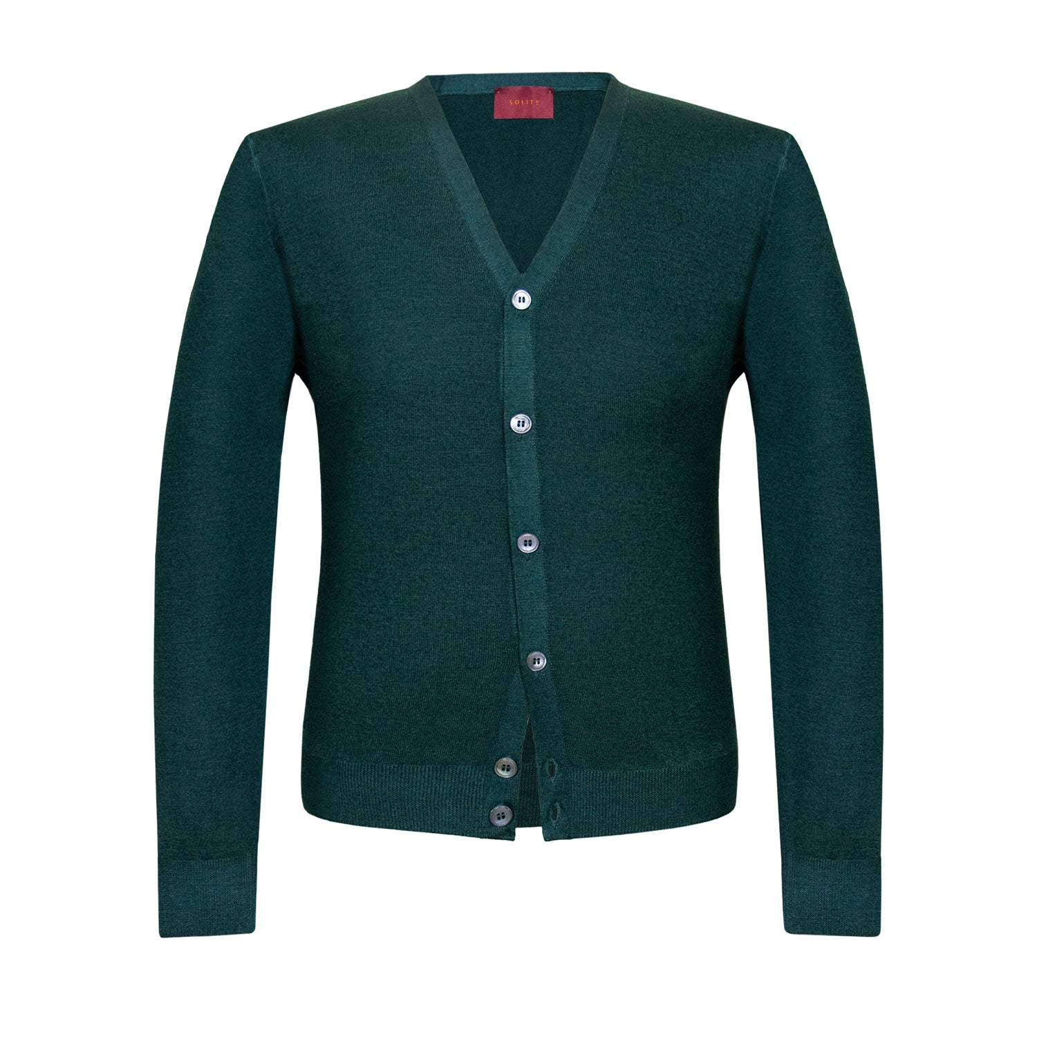 SUÉTER EN CASHMERE DE BOTONES COLOR VERDE REAL