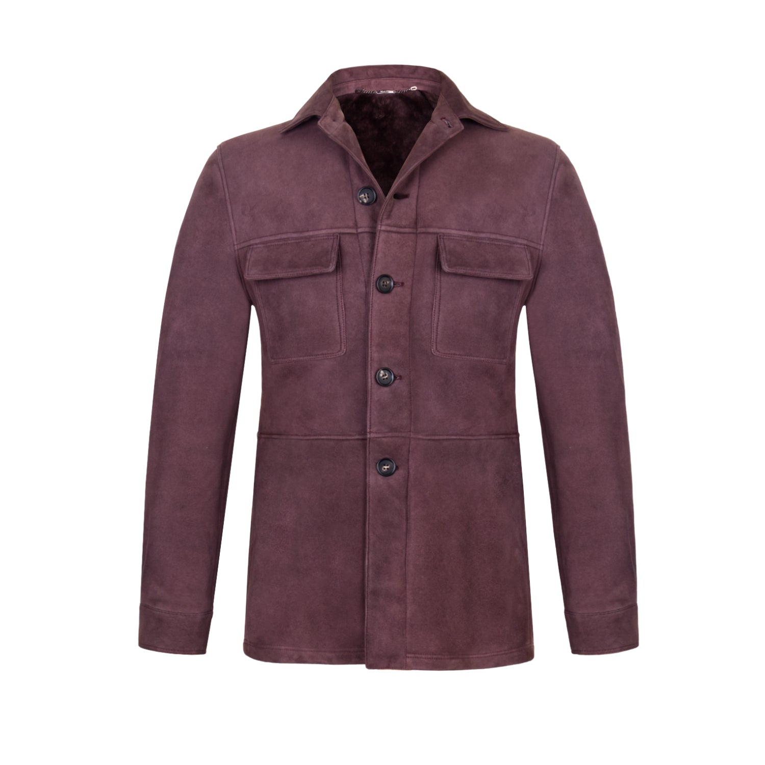 CHAMARRA "SHEARLING" CON PUNTADA A MANO EN COLOR VINO BORDEUX