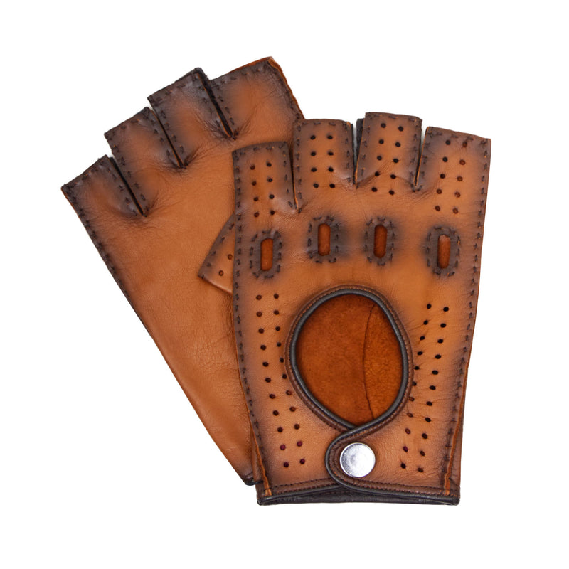 GUANTES PARA CONDUCIR EN PIEL PINTADA A MANO COLOR CAFÉ