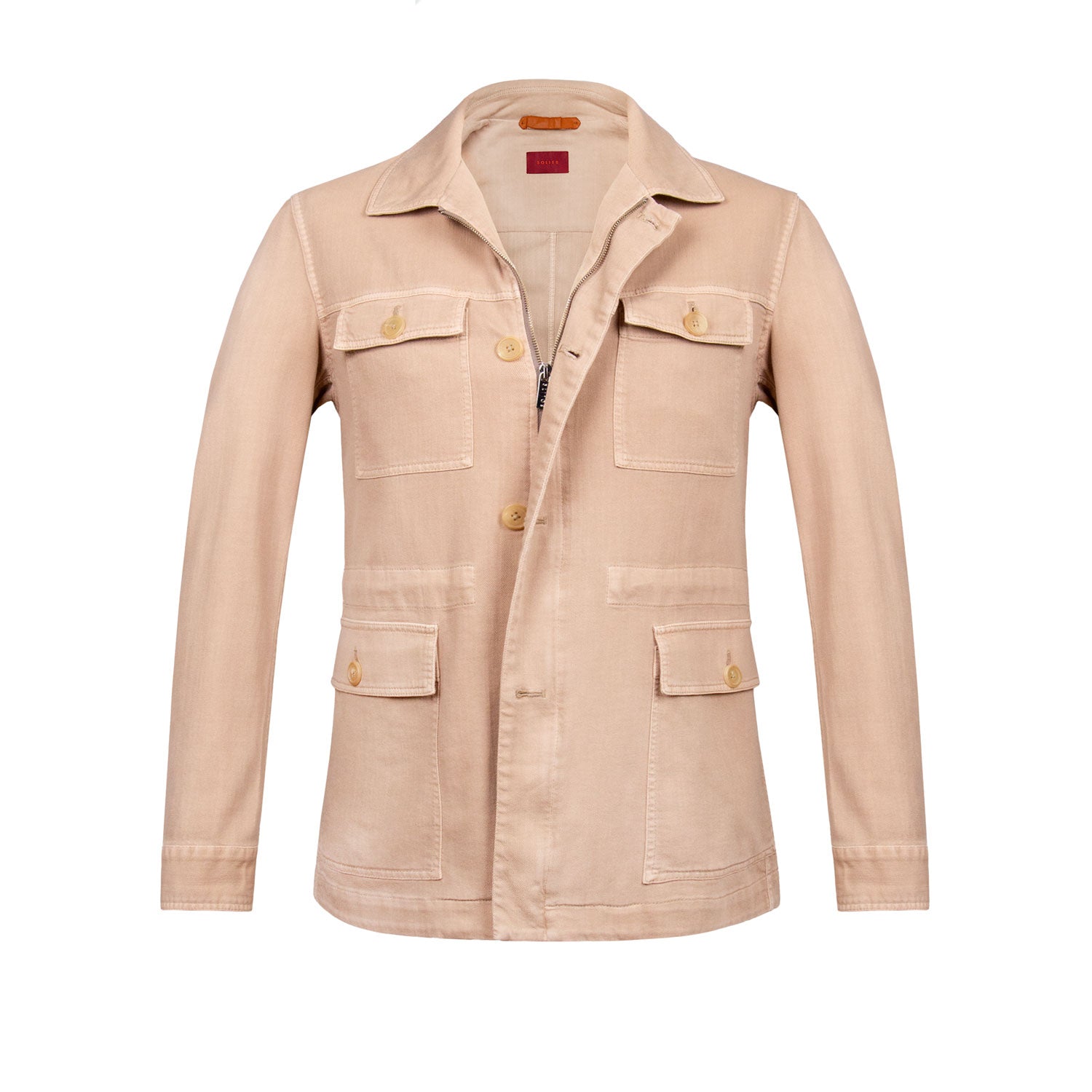 CHAMARRA CAZADORA ESTILO SAHARIANA EN ALGODÓN LIGERO COLOR ROSA