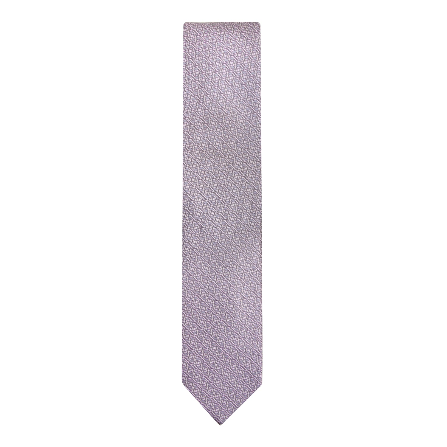 CAJA DE SEDA SET CORBATA CON PAÑUELO DE SEDA CON MICROTRIÁNGULOS BLANCOS EN GRIS