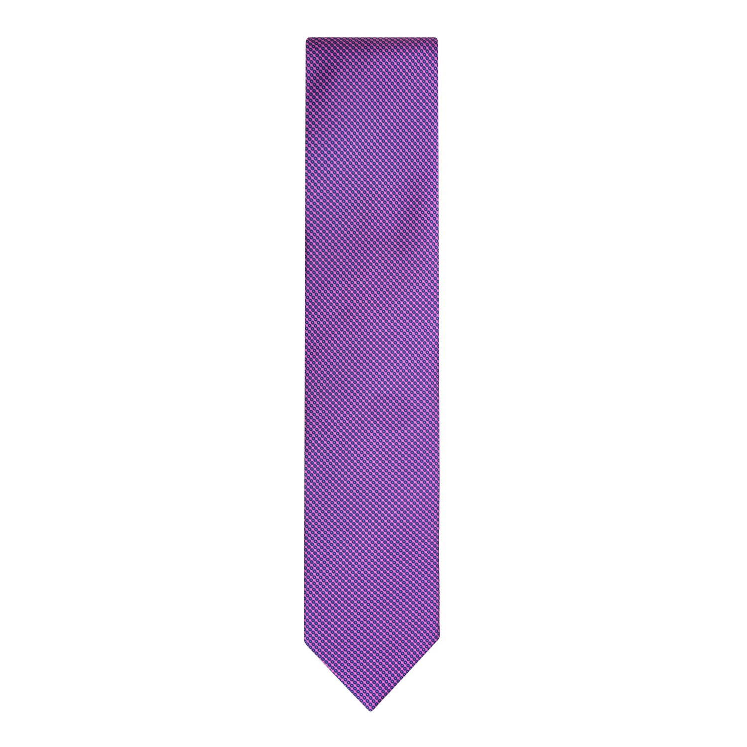 CORBATA SOLITO PRINT SATIN ROSA CON PUNTOS AZULES