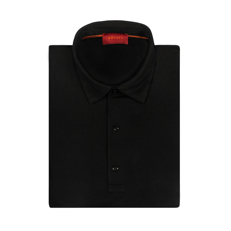 PLAYERA POLO DE BOTONES MANGA CORTA EN 100% ALGODON COLOR NEGRO