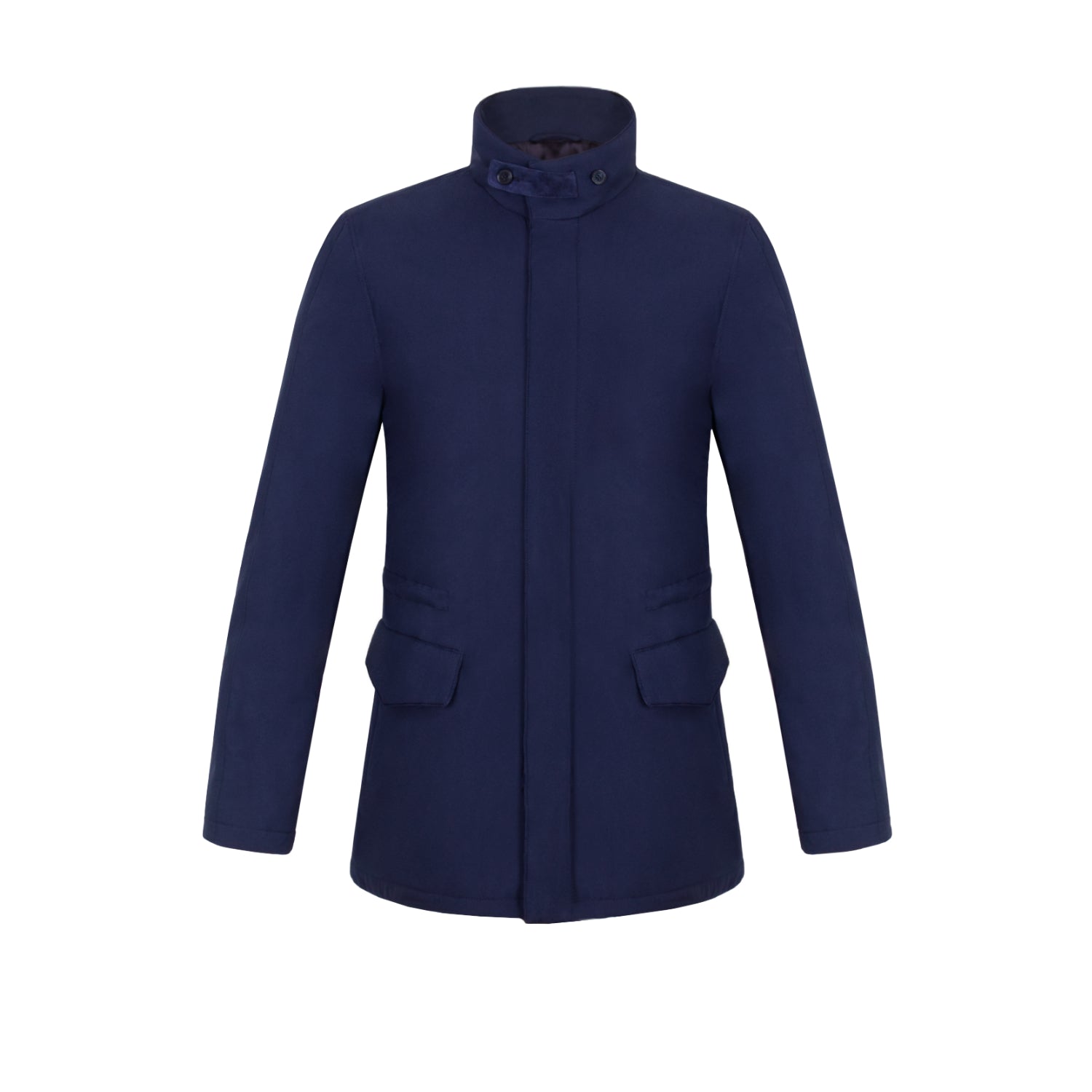 CHAMARRA CAZADORA "VOYAGER" EN STORM SYSTEM COLOR AZUL CON CUELLO REMOVIBLE DE MINK