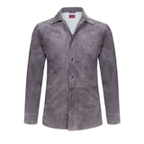 CHAMARRA CAMISOLA DE PIEL DE GAMUZA SUEDE COLOR CAFÉ