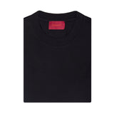 PLAYERA MANGA CORTA DE CUELLO ALTO CIRCULAR EN COLOR NEGRO