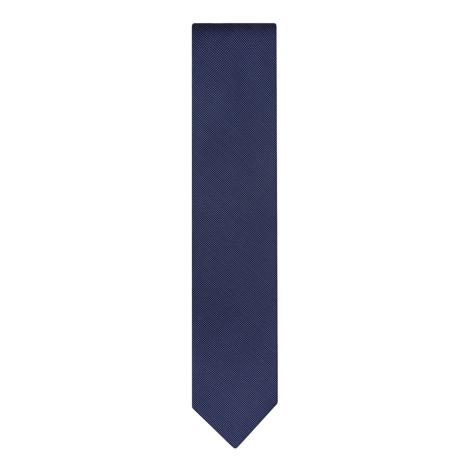 CORBATA SOLITO WOVEN AZUL MARINO CON MICRO POLKA DOT BLANCO