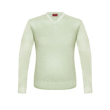 SUÉTER CUELLO V DE CASHMERE COLOR VERDE CLARO VINTAGE
