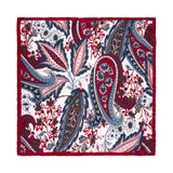 PAÑUELO DE SEDA CON FLORES EN COLOR BORDEAUX, AZUL MARINO Y ROSA