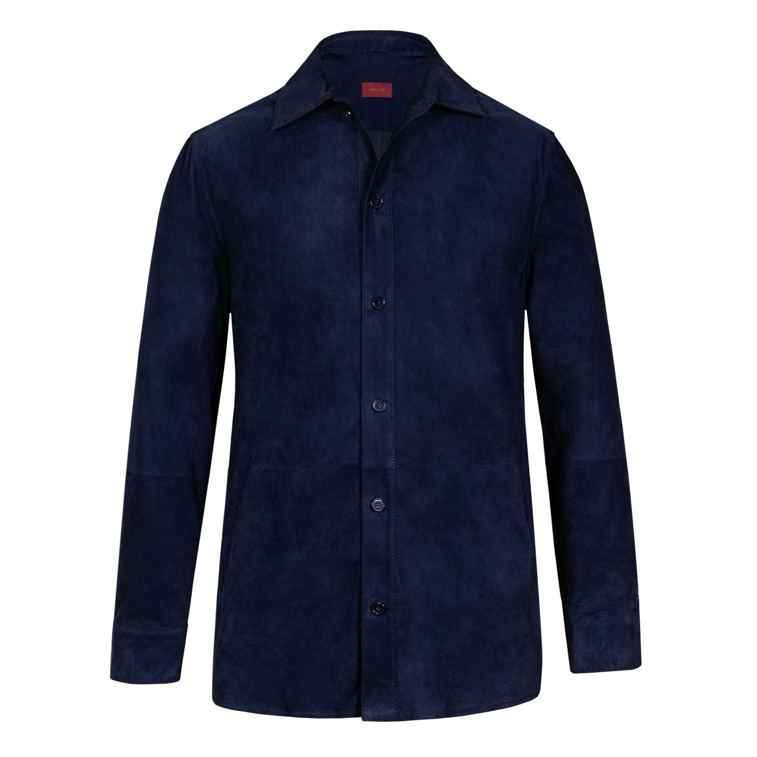 CHAMARRA CAMISOLA DE PIEL DE GAMUZA SUEDE COLOR AZUL OBSCURO