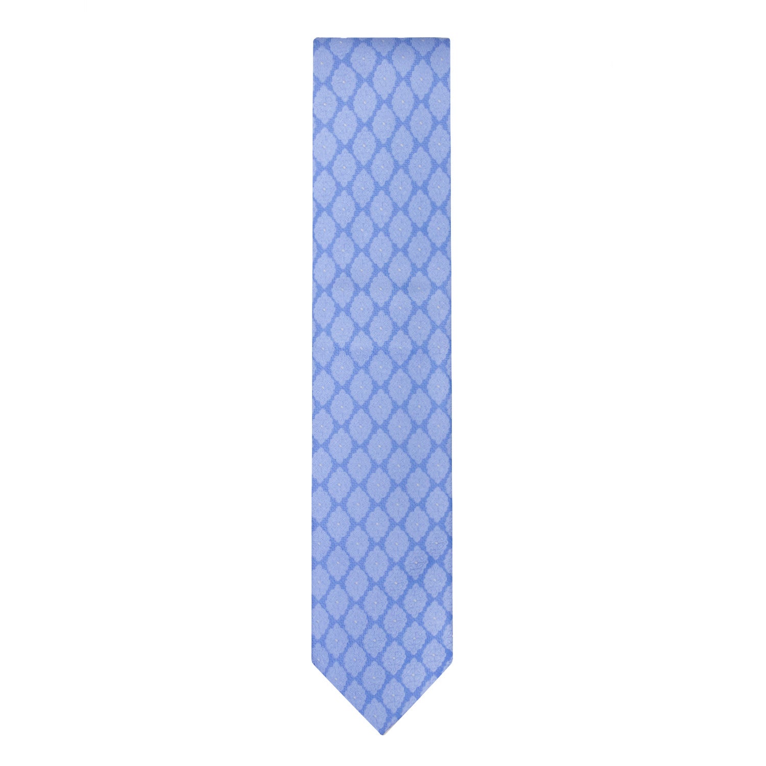 CORBATA EN SET CON PAÑUELO DE SEDA CON MANDALAS AZUL CLARO EN AZUL