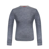 SUÉTER CUELLO CIRCULAR DE LANA Y SEDA COLOR GRIS