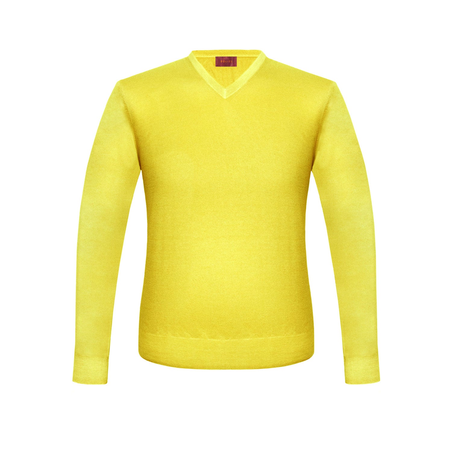 SUETER CUELLO V DE CASHMERE COLOR AMARILLO LIMON