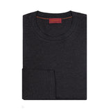 PLAYERA DE ALGODÓN CUELLO REDONDO MANGA LARGA GRIS OXFORD