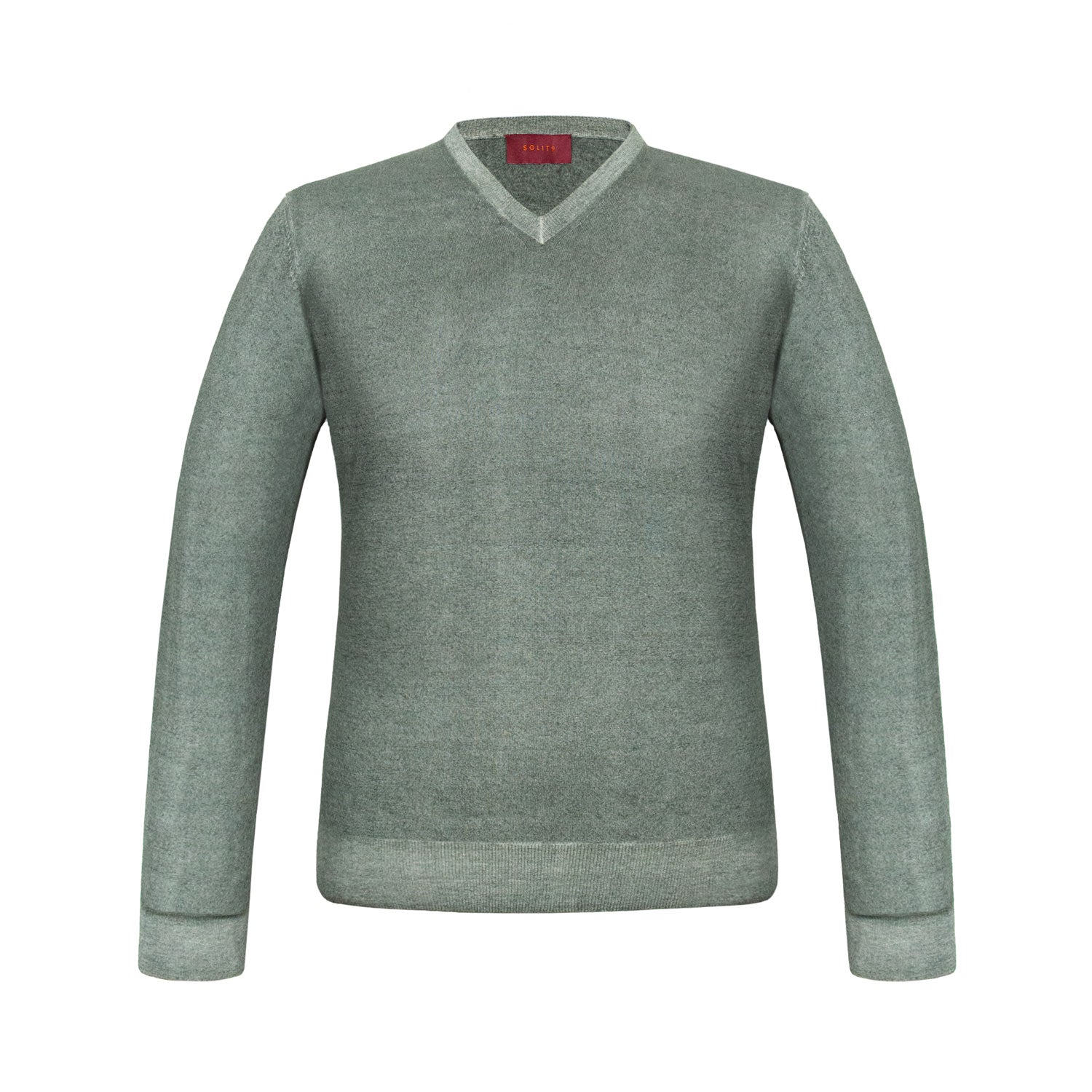 SUETER CUELLO V DE CASHMERE COLOR VERDE BOSQUE