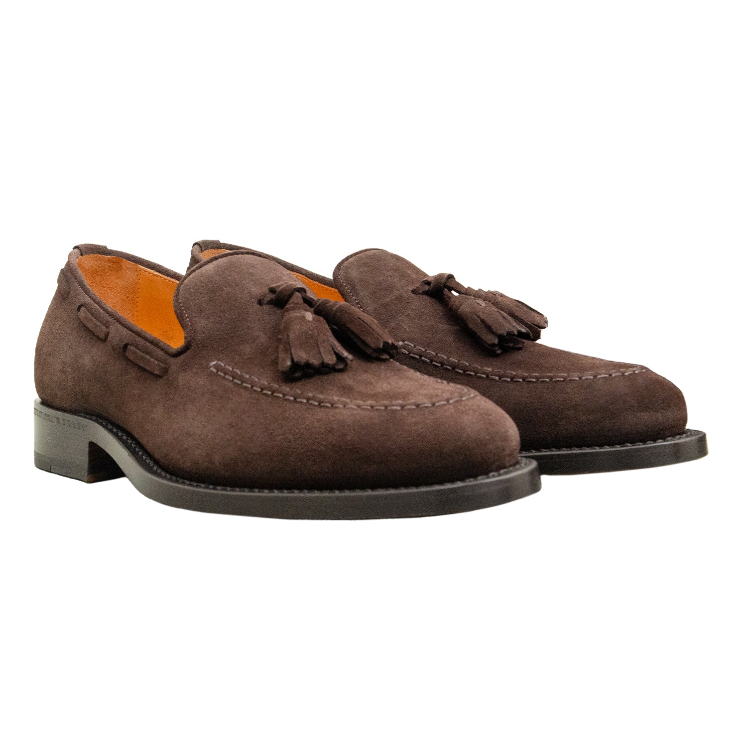 ZAPATO LOAFER CON BORLAS EN SUEDE EN COLOR MARRÓN