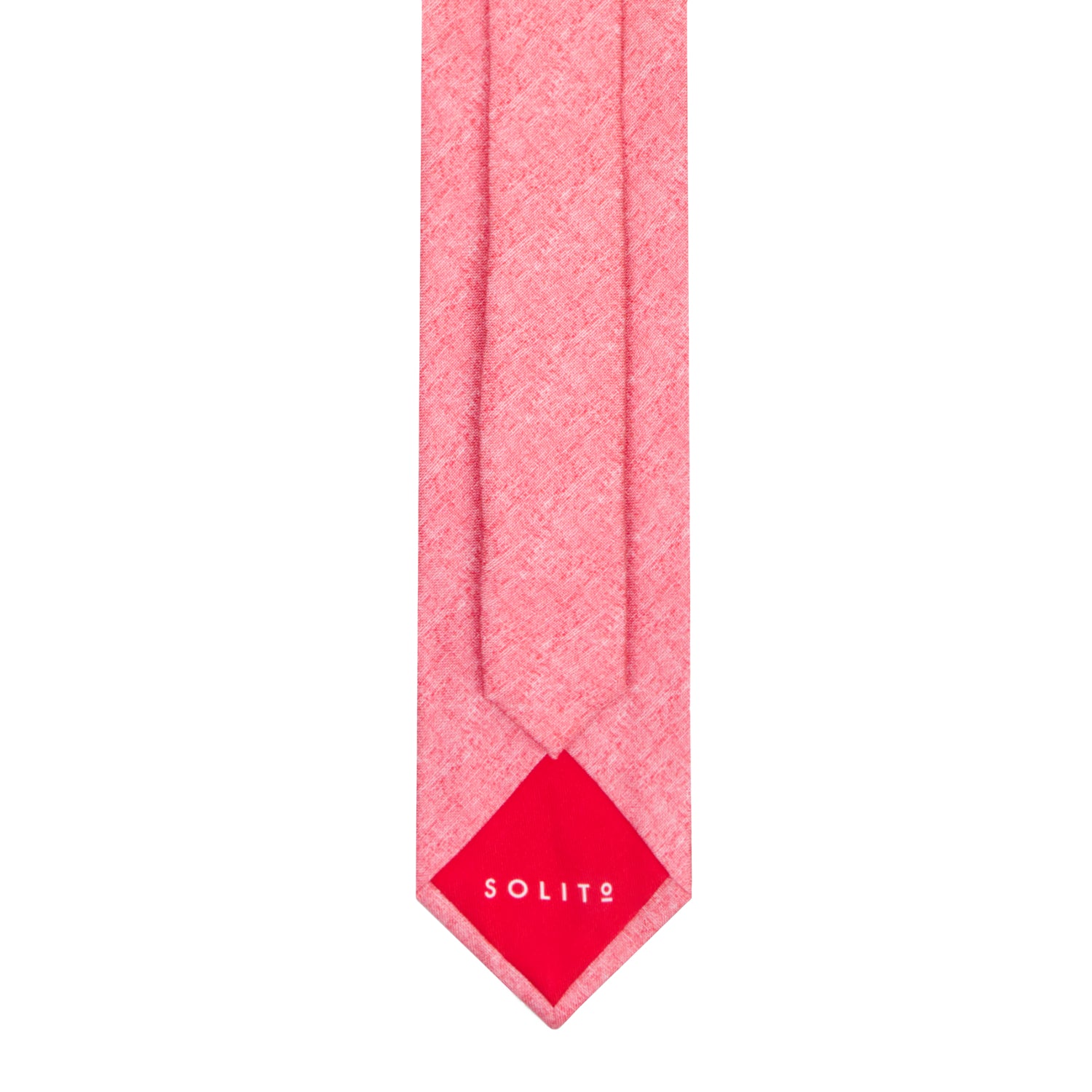 CORBATA 7 PLIEGUES EN SEDA DISEÑO LINO EN ROJO