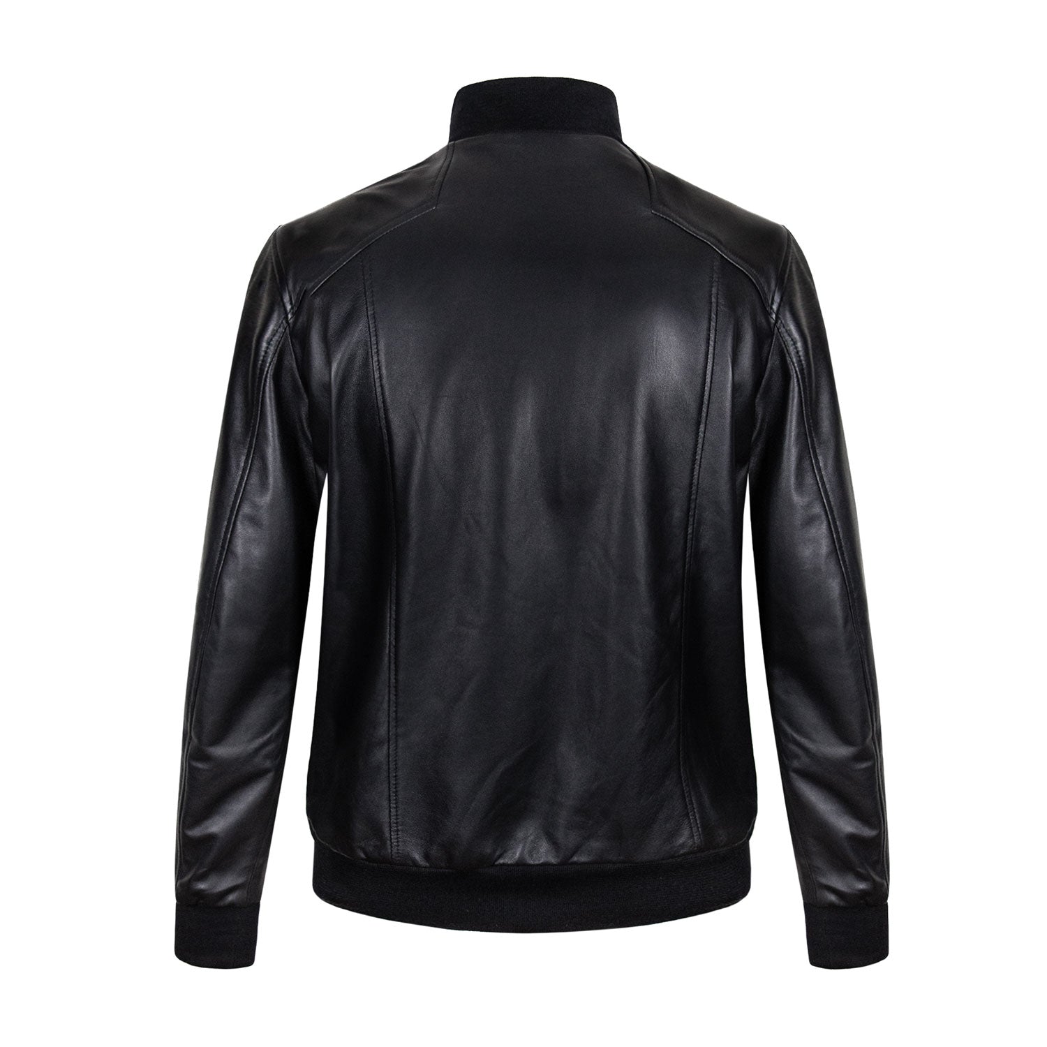 CHAMARRA CORTA ESTILO BOMBER CON DAVANTINO EN COCODRILO NEGRO Y FORRO INTERNO EN SEDA