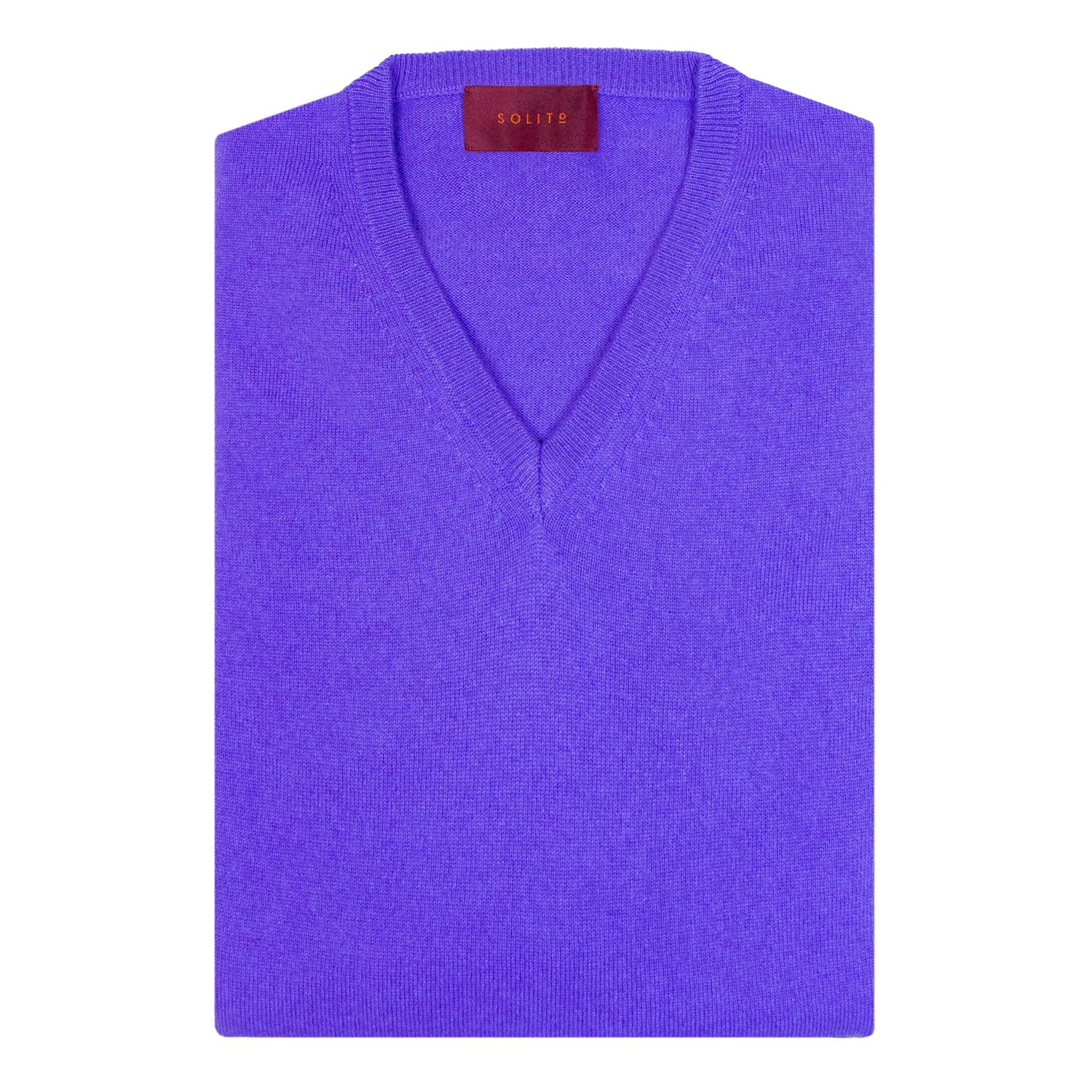 SUETER EN CASHMERE CUELLO V COLOR MORADO MEDIO