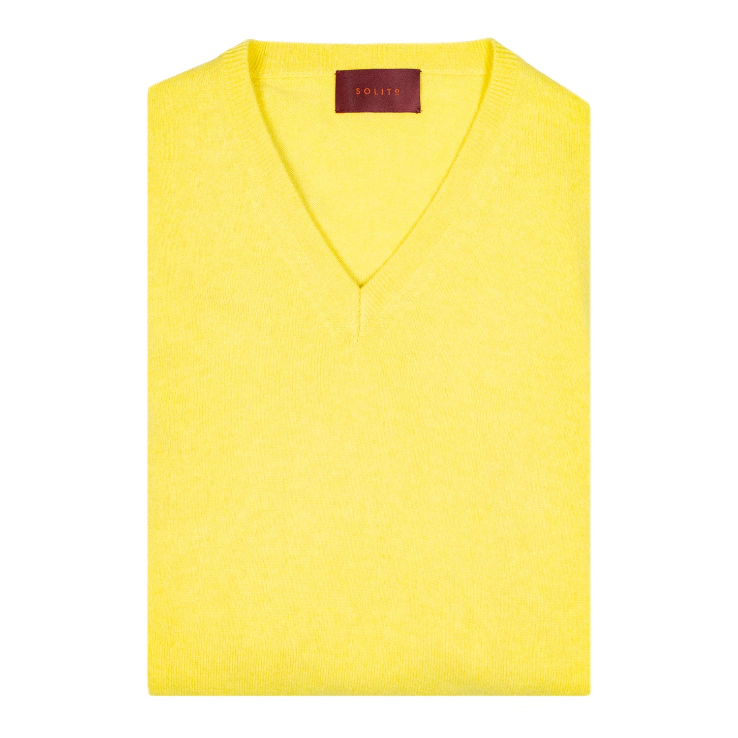 SUETER EN CHASHMERE CUELLO V AMARILLO PASTEL