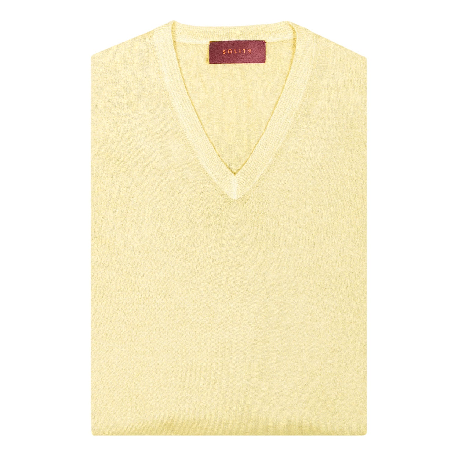 SUETER CUELLO V DE CASHMERE COLOR AMARILLO