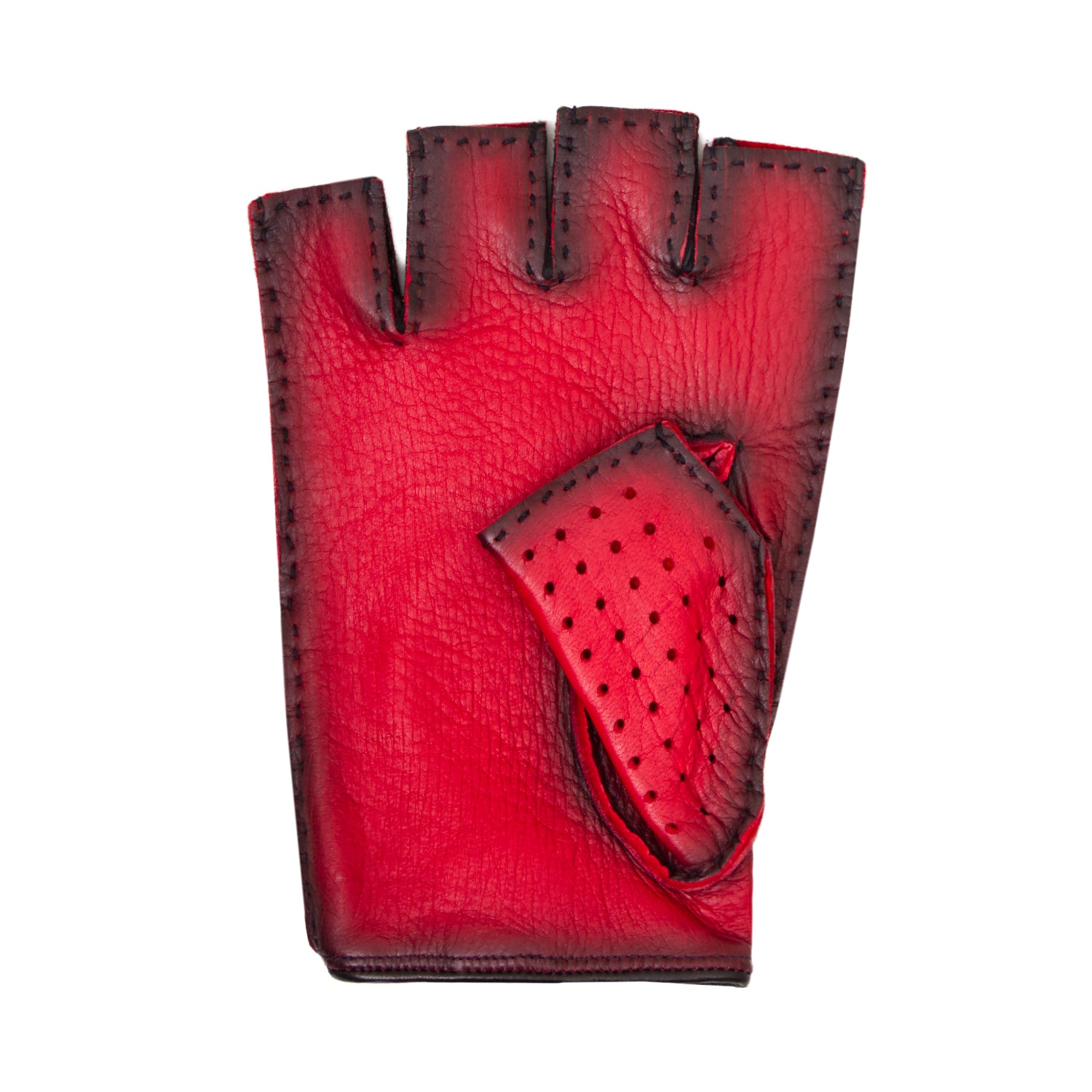 GUANTES PARA CONDUCIR EN PIEL PINTADA A MANO COLOR ROJO