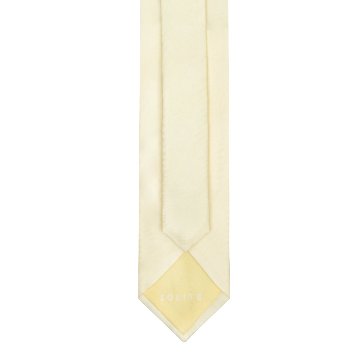 CORBATA 7 PLIEGUES EN SEDA DISEÑO LINO EN AMARILLO CLARO