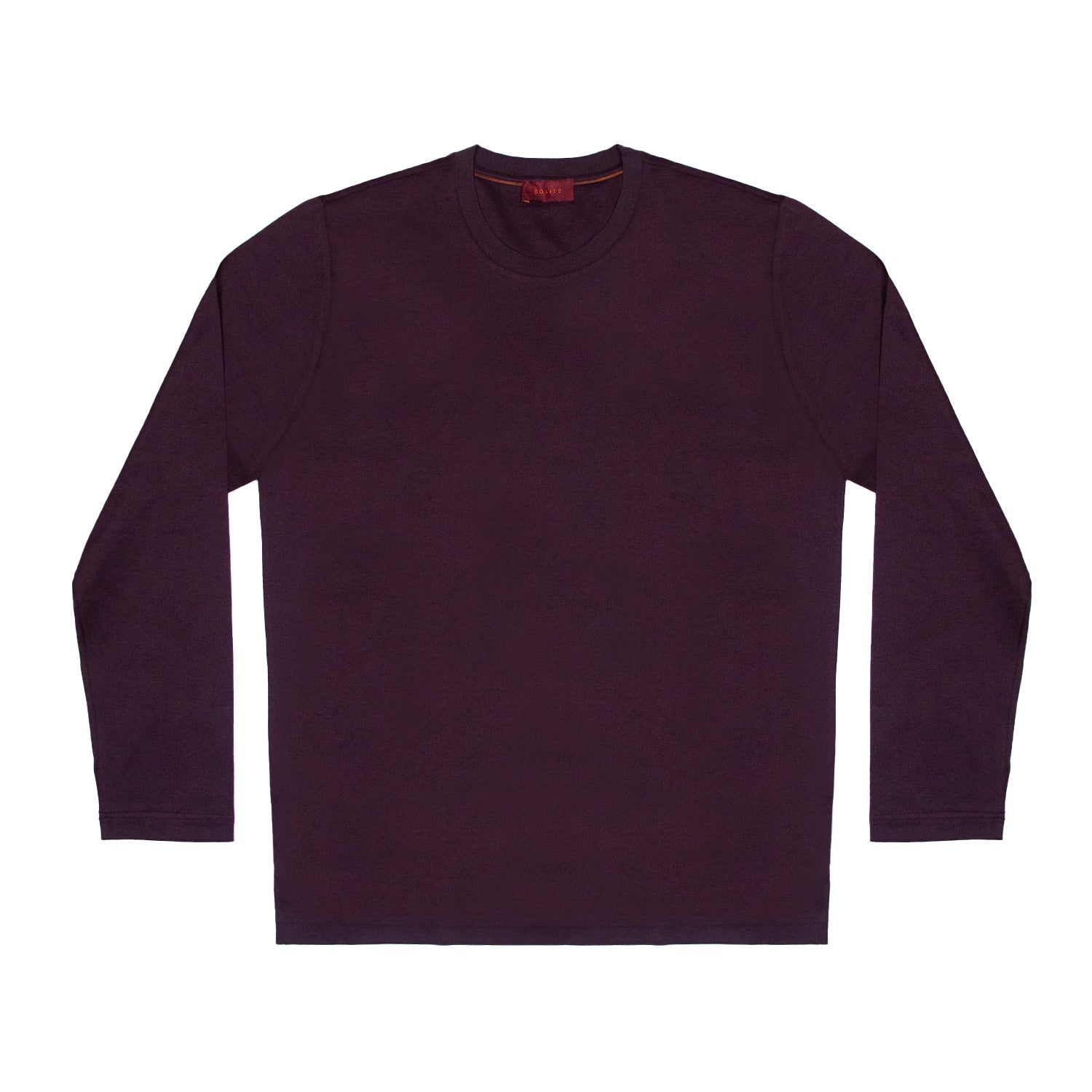 PLAYERA DE ALGODÓN CUELLO REDONDO MANGA LARGA VINO