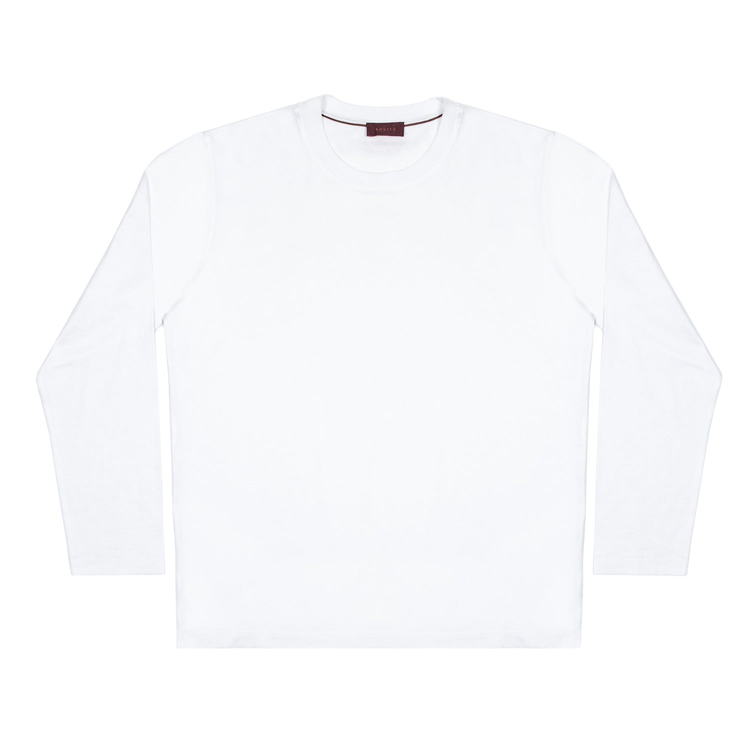 PLAYERA DE ALGODÓN CUELLO REDONDO MANGA LARGA BLANCA