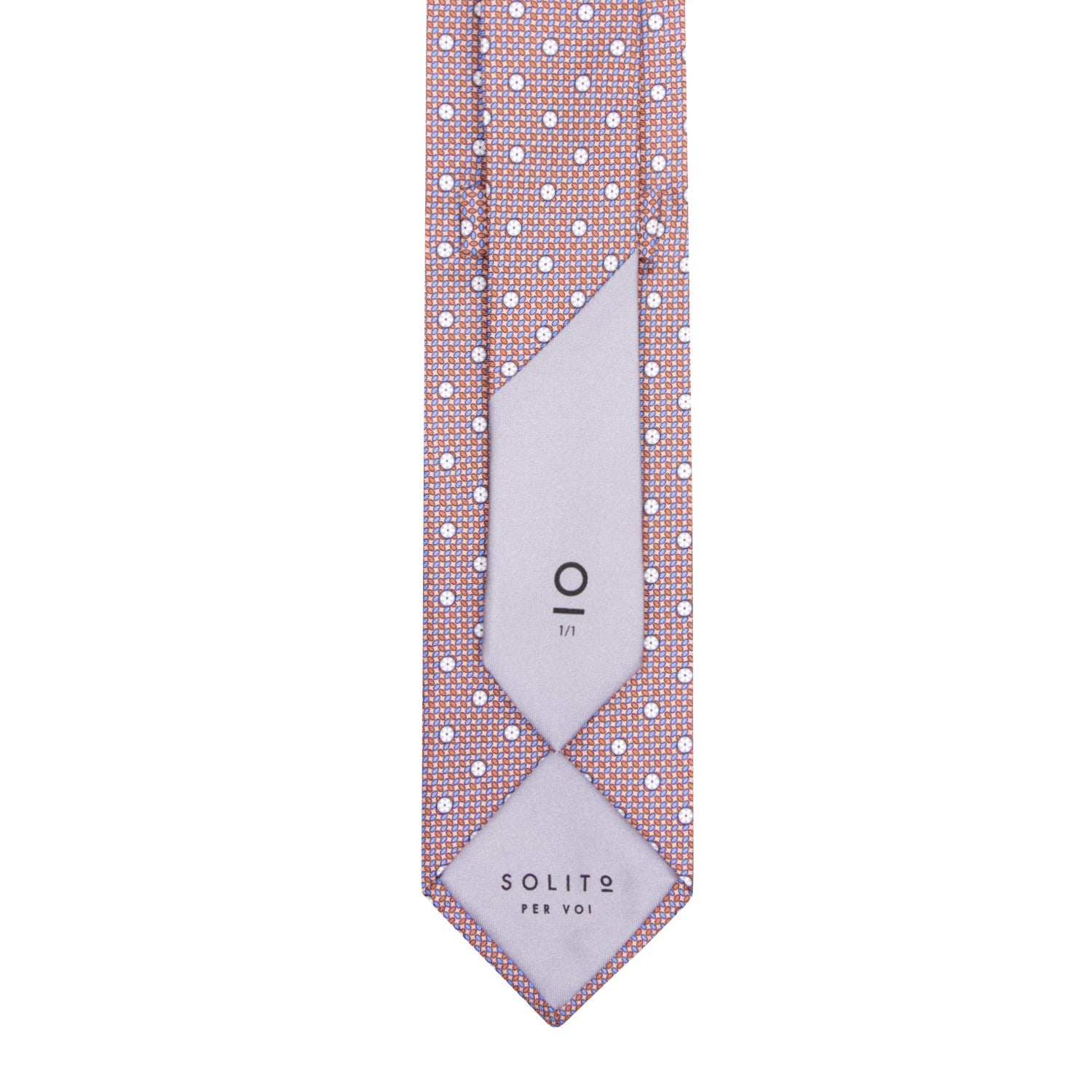 CORBATA EN SET CON PAÑUELO DE SEDA CON PUNTOS MARRONES EN AZUL