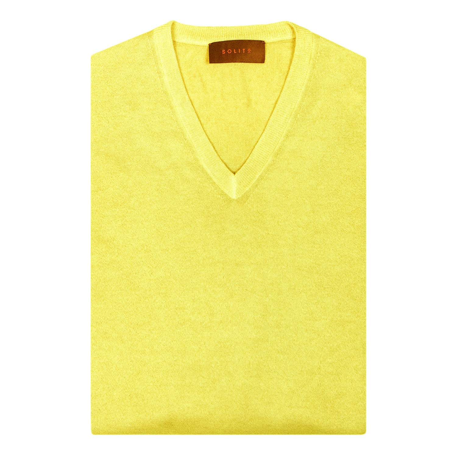 SUETER CUELLO V DE CASHMERE COLOR AMARILLO LIMON
