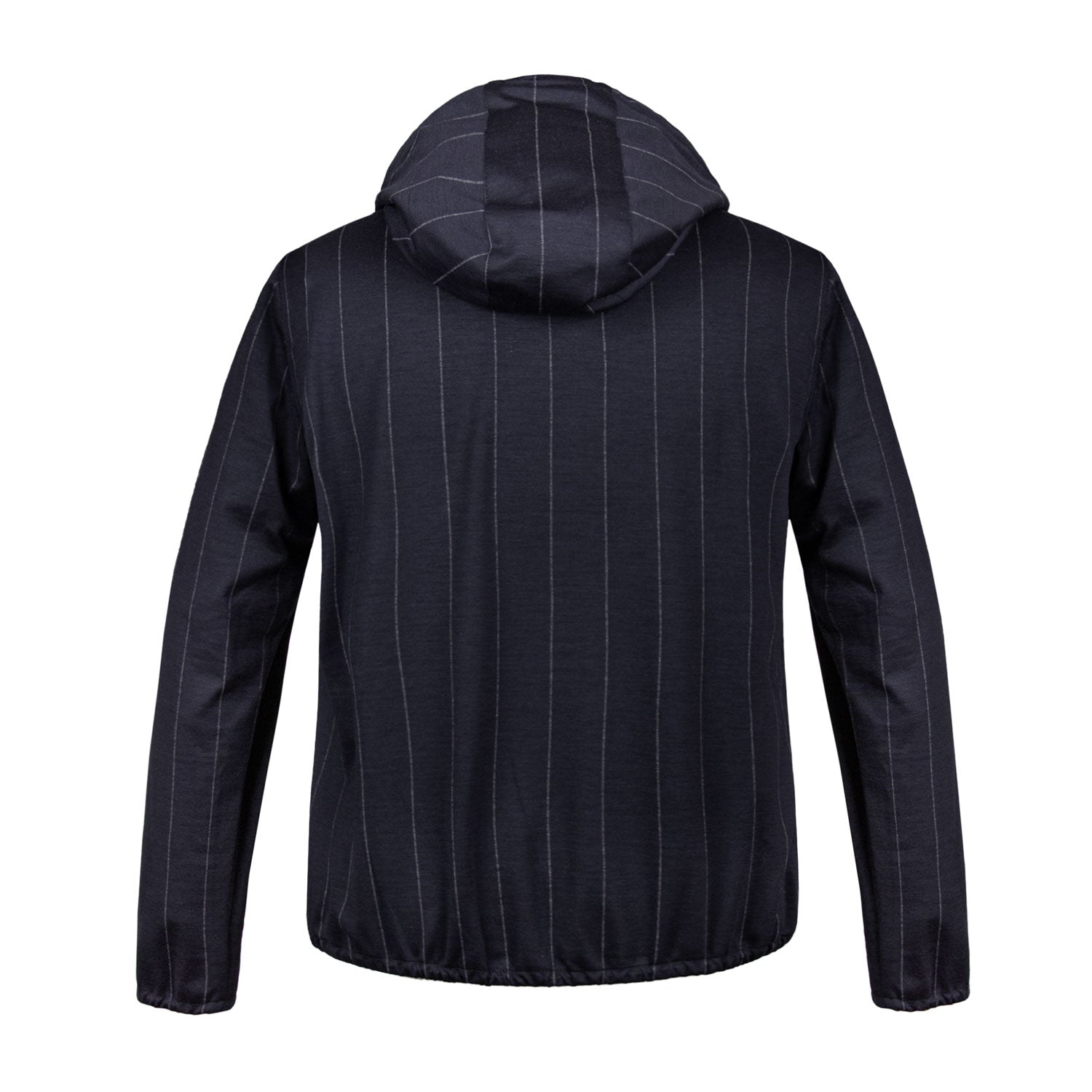 SUDADERA ULTRA LIGERA STRETCH EN AZUL CON RAYA DE GIS GRIS