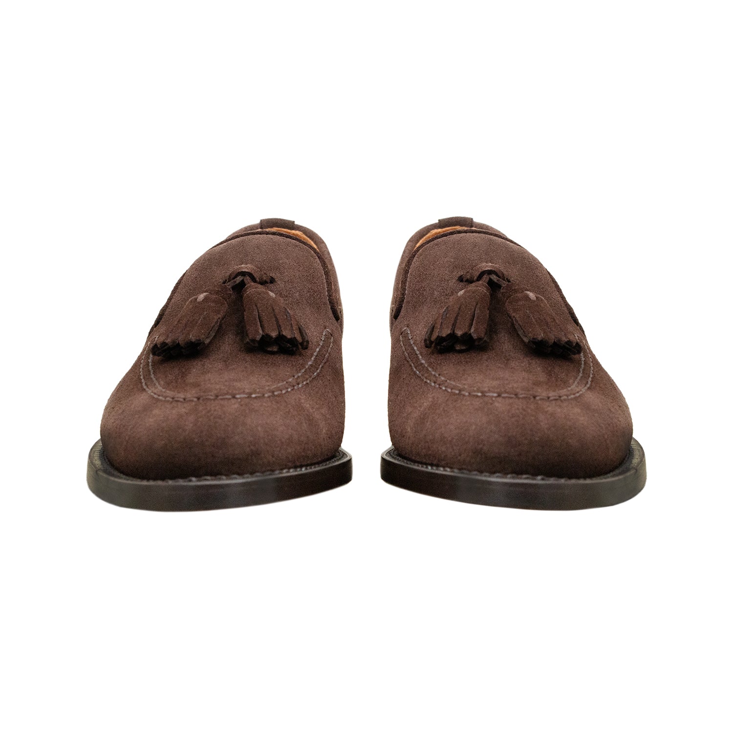 ZAPATO LOAFER CON BORLAS EN SUEDE EN COLOR MARRÓN